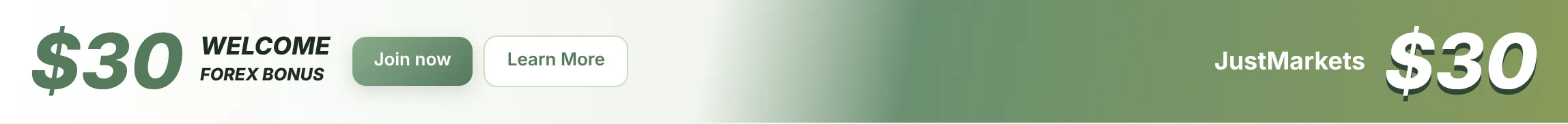 JustMarkets $30 welcome forex bonus – join now