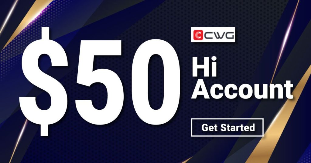 Take free 50$ no deposit welcome bonus from CWG Markets.