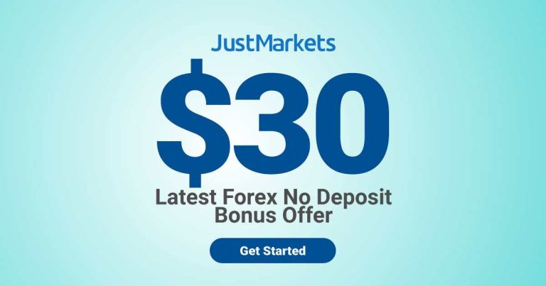 JustMarkets Offering $30 Forex No Deposit Bonus Promotion