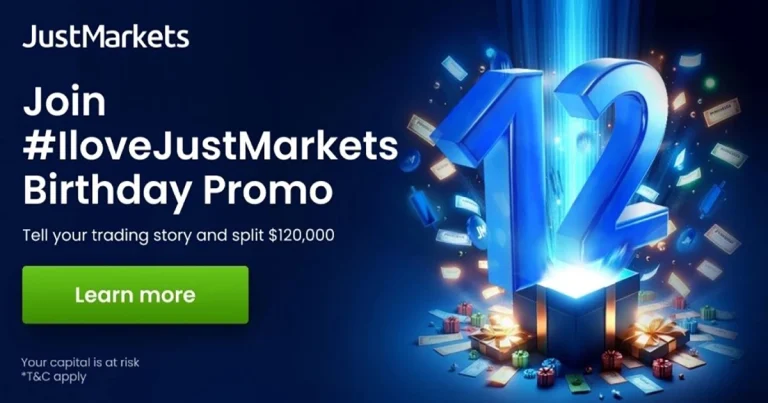 JustMarkets Birthday Promotion with $120000 Prizes